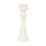 Rook Chess Sculpture, Cast Stone White, Small