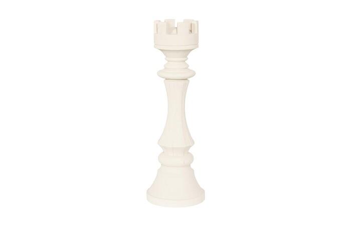 Rook Chess Sculpture, Cast Stone White, Small
