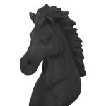 Knight Chess Sculpture, Cast Stone Black, Small