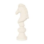 Knight Chess Sculpture, Cast Stone White, Small