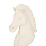 Knight Chess Sculpture, Cast Stone White, Small