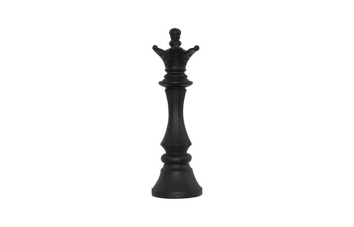Queen Chess Wall Decor, Cast Stone Black