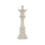 Queen Chess Wall Decor, Cast Stone White