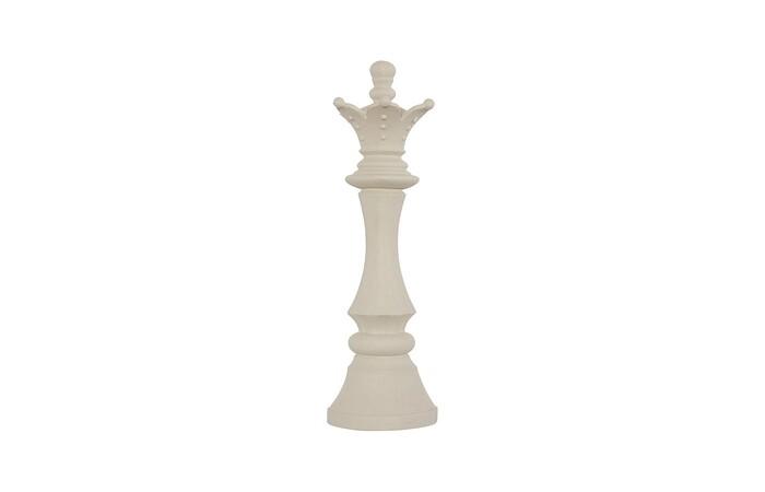 Queen Chess Wall Decor, Cast Stone White