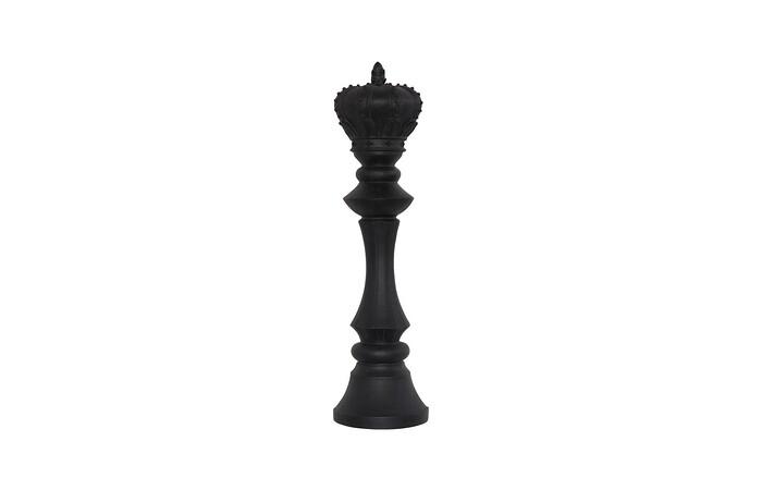 King Chess Wall Decor, Cast Stone Black