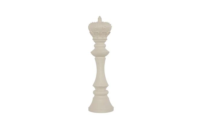 King Chess Wall Decor, Cast Stone White