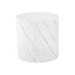 Shear Side Table, Oval, White Stone