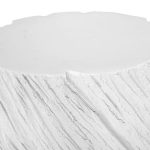 Shear Side Table, Oval, White Stone