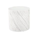Shear Side Table, Oval, White Stone