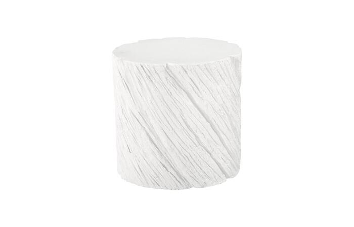Shear Side Table, Oval, White Stone