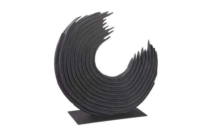 Swoop Tabletop Sculpture, Black Wood, Small