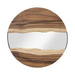 River Mirror, Natural, Round