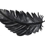 Feather Wall Decor, Black, Metal, Sm