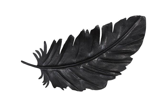 Feather Wall Decor, Black, Metal, SM