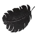 Feather Wall Decor, Black, Metal, Lg