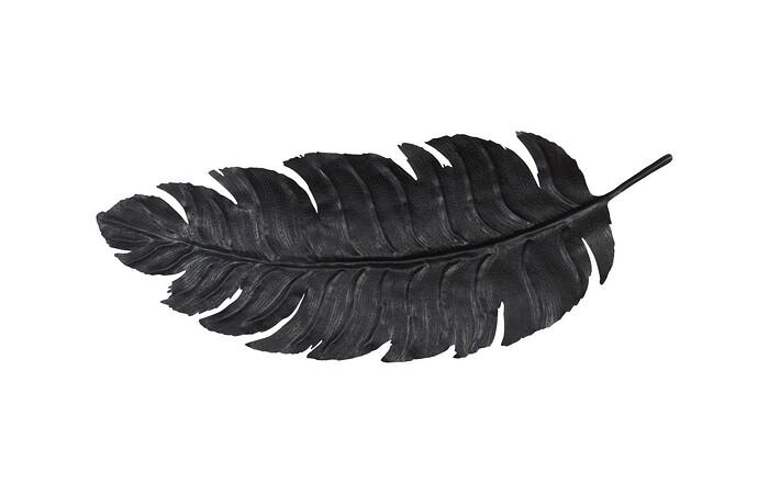 Feather Wall Decor, Black, Metal, LG