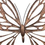 Butterfly Wall Art, Lg, Copper/black, Metal