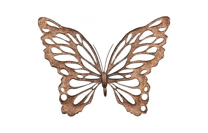 Butterfly Wall Art, LG, Copper/Black, Metal