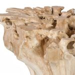 Teak Root Dining Table Base, Bleached, With 72" Glass Top