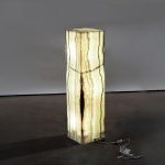 Onyx Lamp Pedestal, Square, Zebra White