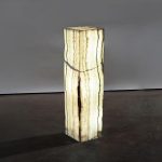 Onyx Lamp Pedestal, Square, Zebra White