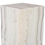 Onyx Lamp Pedestal, Square, Zebra White