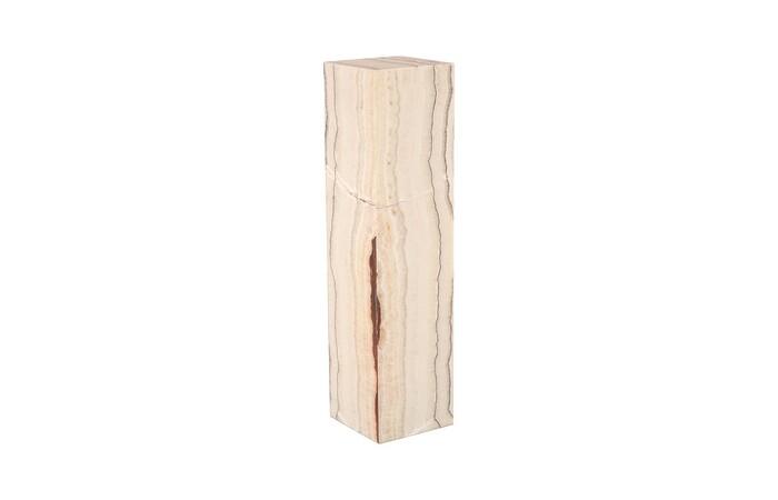 Onyx Lamp Pedestal, Square, Zebra White