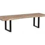 Origins Dining Table, Straight Edge, Weathered Gray, Satin Black Legs