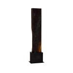 Rectangle Cut Wood Sculpture, Natural/burnt Black