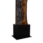 Rectangle Cut Wood Sculpture, Natural/burnt Black
