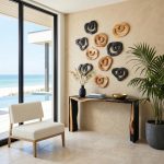 Framed Waterfall Console Table, Natural, Iron