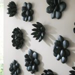 Compactum Succulent Wall Art, Smooth Matte Black