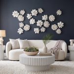 Topsy Turvy Succulent Wall Art, White Stone