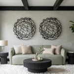 Vine Wall Flower, Black, Large