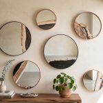 Petrified Slice Mirror, Black Frame, Large
