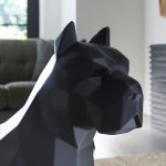 Pitbull Facet Sculpture, Matte Black