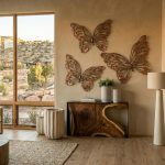 Butterfly Wall Art, Lg, Copper/black, Metal