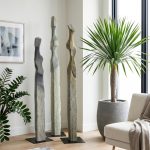 Cast Women Sculptures, A , Colossal, Splinter Stone Finish