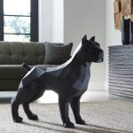Pitbull Facet Sculpture, Matte Black