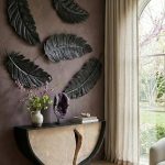 Feather Wall Decor, Black, Metal, Sm