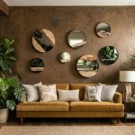Petrified Slice Mirror, Black Frame, Large