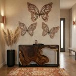 Butterfly Wall Art, Lg, Copper/black, Metal