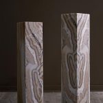 Onyx Lamp Pedestal, Square, Zebra White