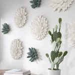 Dahlia Flower Wall Art, White Stone