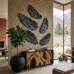 Feather Wall Decor, Black, Metal, Sm