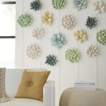 Topsy Turvy Succulent Wall Art, White Stone
