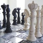 Bishop Chess Sculpture, Cast Stone Black