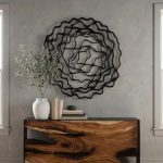 Vine Wall Flower, Black, Large