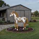 Mustang Horse Armored Sculpture, Walking