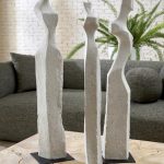 Cast Women Sculptures, Roman Stone, Set Of 3